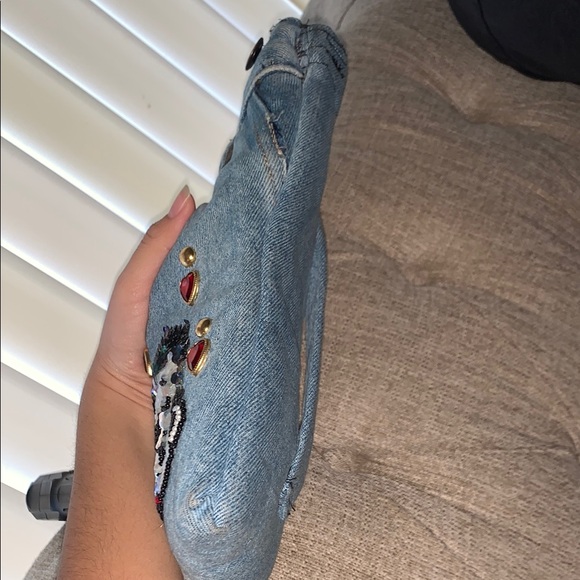 Denim Cartoon Betty Boop Embellished Crossbody Bag - Picture 9 of 16